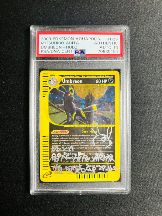 2003 POKEMON AQUAPOLIS MITSUHIRO ARITA UMBREON - HOLO PSA AA/10