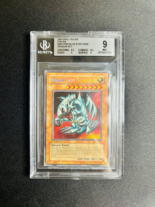 2002 SPELL RULER ITALIAN #SRLIT000 BLUE EYES TOON DRAGON SCT BGS 9