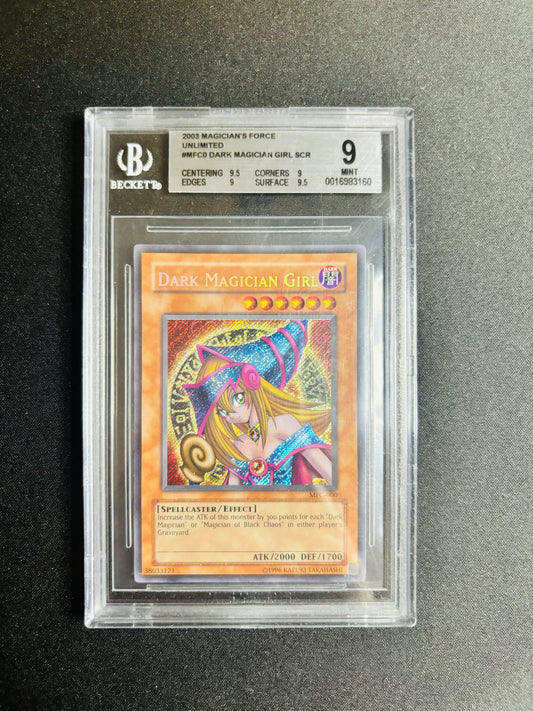 2003 MAGICIAN'S FORCE UNLIMITED #MFC DARK MAGICIAN GIRL SCR BGS 9