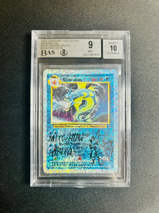 2002 LEGENDARY COLLECTION REVERSE FOIL #12 GYARADOS HOLO R MITSUHIRO ARITA BGS 9/10
