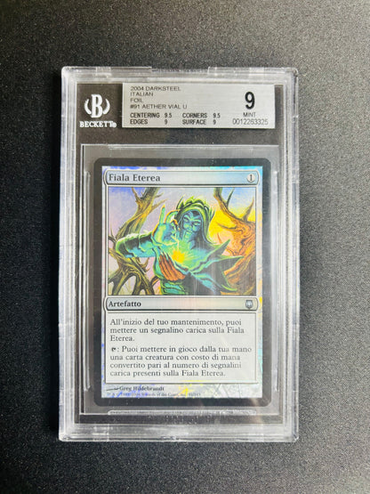 2004 DARKSTEEL ITALIAN FOIL #91 AETHER VIAL U BGS 9
