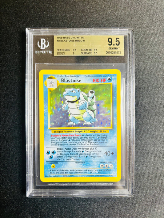1999 BASE UNLIMITED #2 BLASTOISE HOLO R BGS 9.5