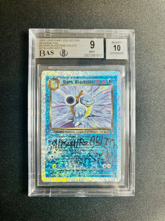 2002 LEGENDARY COLLECTION REVERSE FOIL #4 DARK BLASTOISE HOLO R MITSUHIRO ARITA BGS 9/10