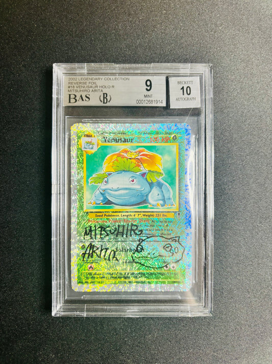 2002 LEGENDARY COLLECTION REVERSE FOIL #18 VENUSAUR HOLO R MITSUHIRO ARITA BGS 9/10