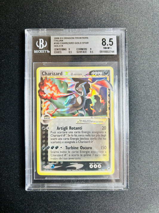 2006 EX DRAGON FRONTIERS ITALIAN #100 CHARIZARD GOLD STAR HOLO R BGS 8.5