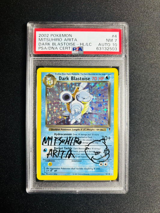 2002 POKEMON MITSUHIRO ARITA DARK BLASTOISE - H LEGENDARY COLLECTION PSA 7/10
