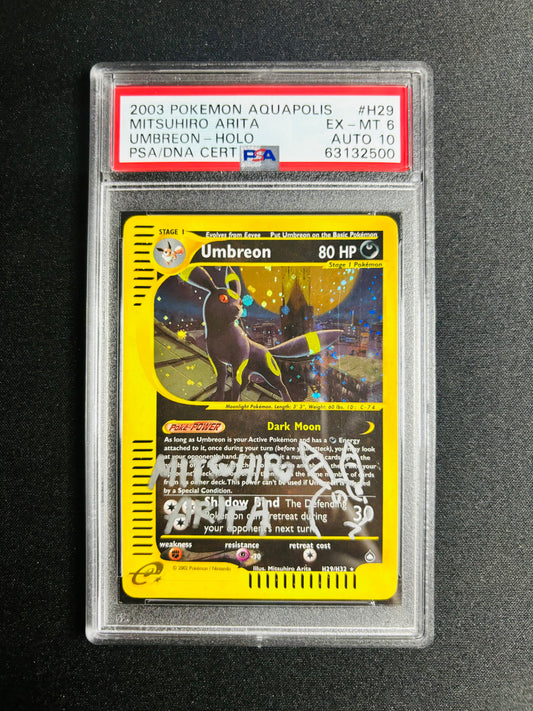 2003 POKEMON AQUAPOLIS #H29
MITSUHIRO ARITA UMBREON - HOLO PSA 6/10