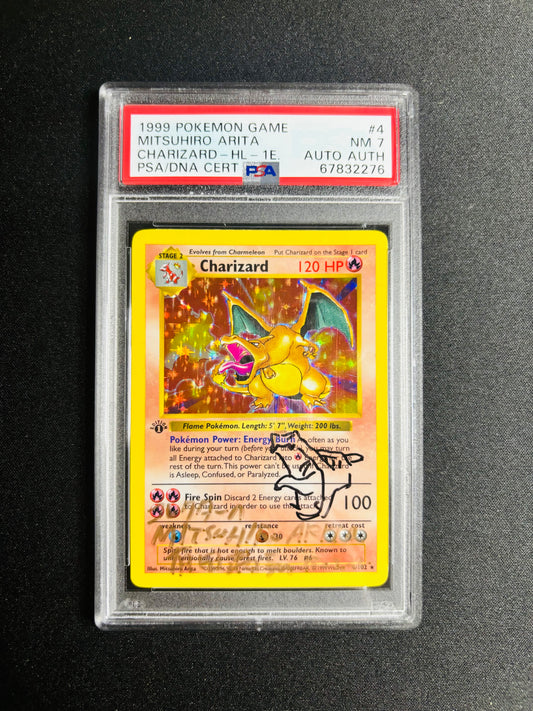 1999 POKEMON GAME MITSUHIRO ARITA CHARIZARD - H 1ST EDITION PSA 7/AA